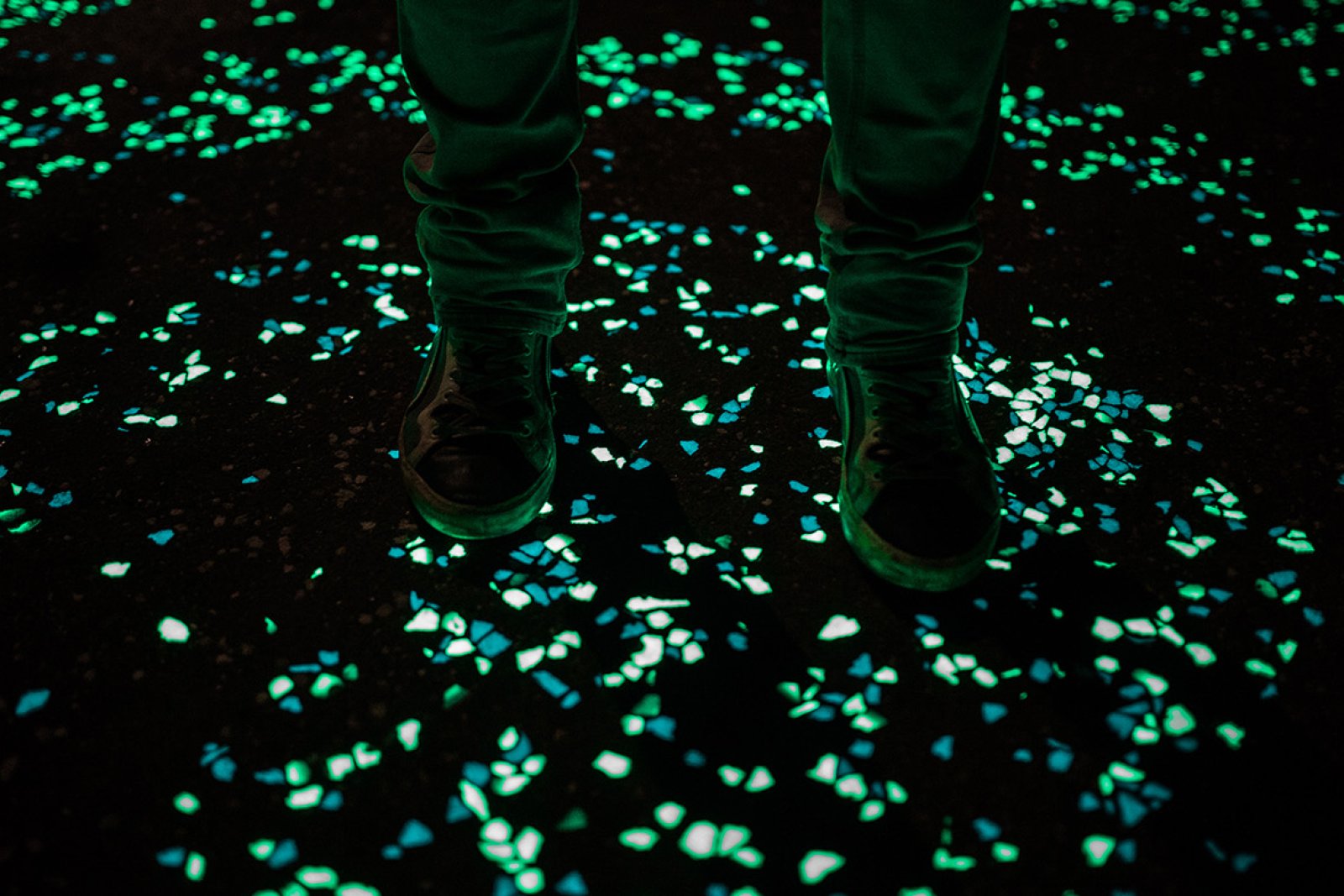 Van Gogh-Roosegaarde bike path a la Starry Night between Eindhoven and Nuenen