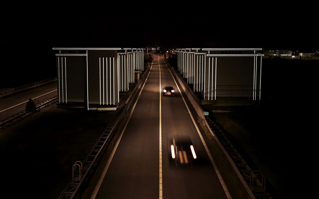 Afsluitdijk at night