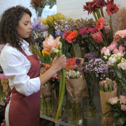 Florist in a flower shop