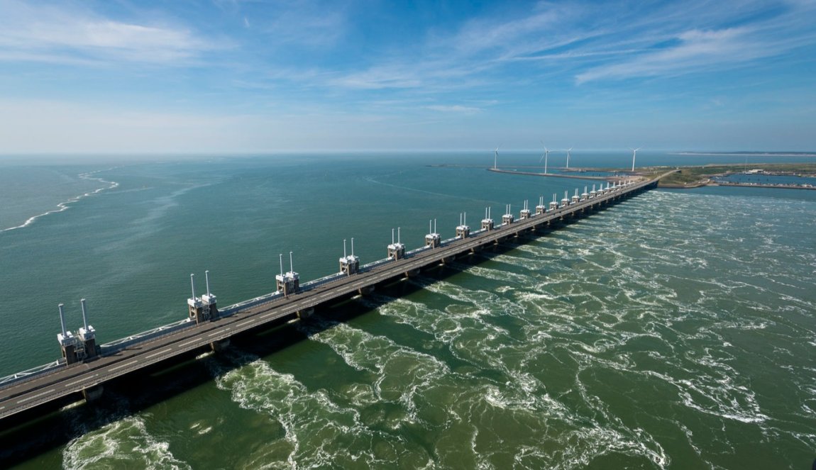 Oosterscheldekering from above