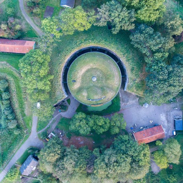 Aerial shot of Fort Everdingen part of Nieuwe Hollandse Waterlinie