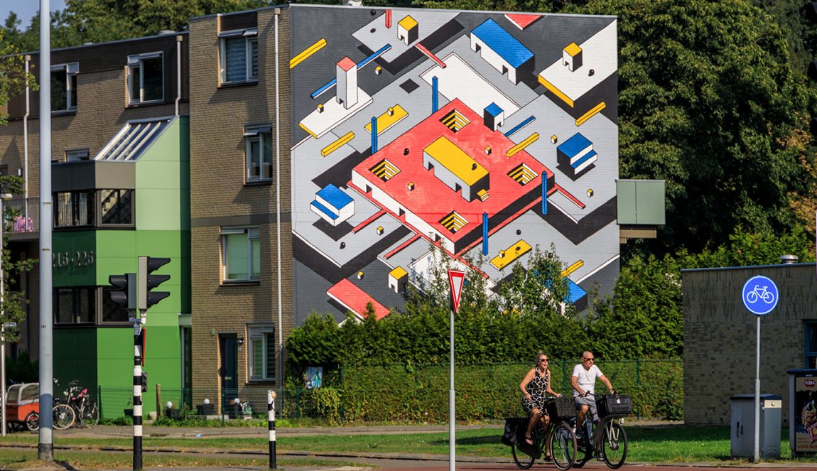 De Stijl mural at the Kalymnosdreef in Overvecht