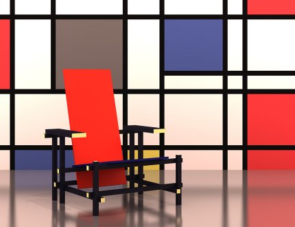 Red blue chair Gerrit Rietveld