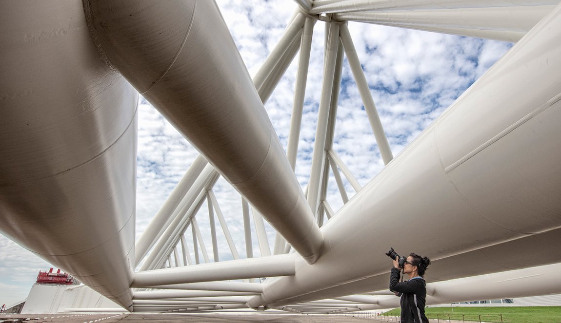 Lady captures impressive Maeslantkering, part of Delta Works in Port of Rotterdam 