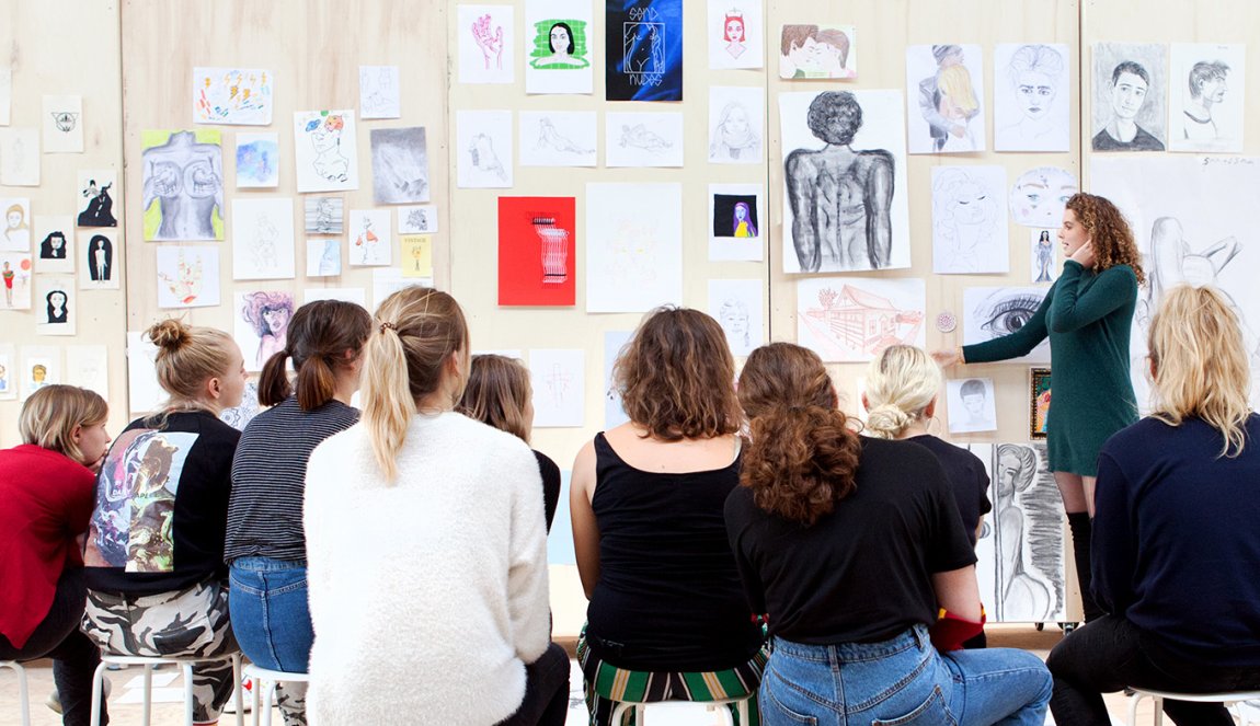 Classroom at Breitner Academy, they teach students all about fine art and design