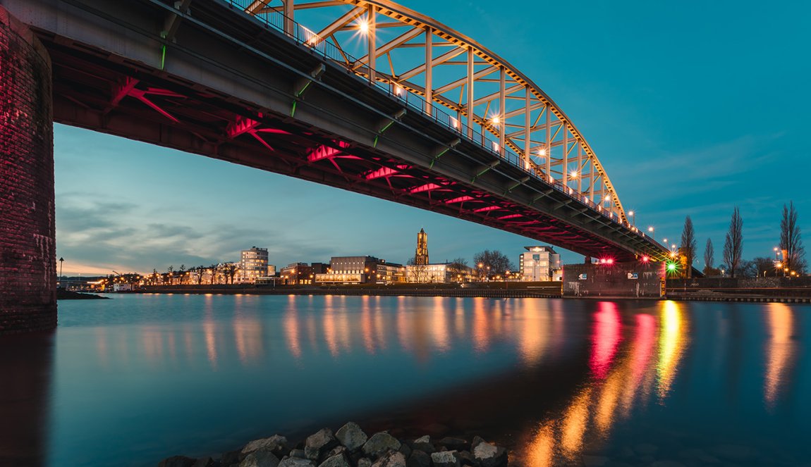 John Frost Bridge in the evening, Arnhem