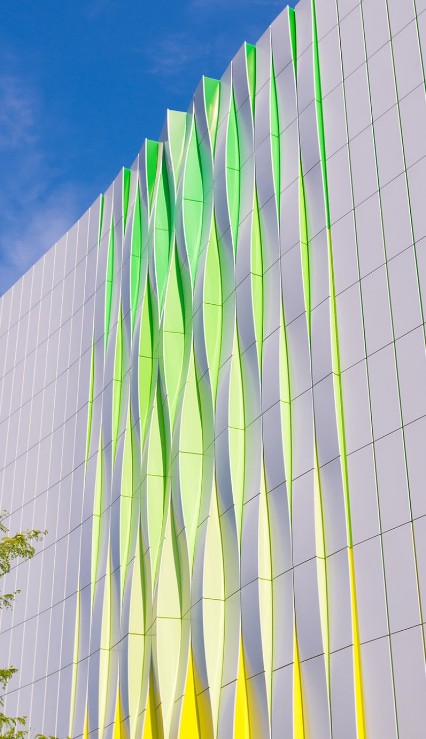 Detail of a modern building of the UMCG, the medical center of the Groningen University